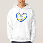Blauwe en gele Oekraïense inspiratie Vrede geen oo Hoodie (Voorkant)