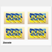 Blauwe en gele Oekraïense inspiratie Vrede geen oo Rechthoekige Sticker (Vel)