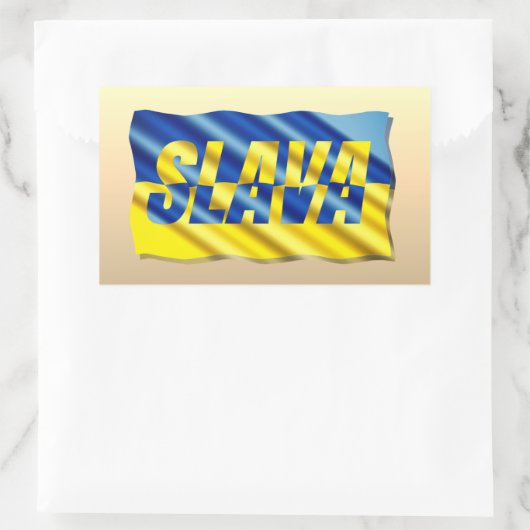 Blauwe en gele Oekraïense inspiratie Vrede geen oo Rechthoekige Sticker (Tas)