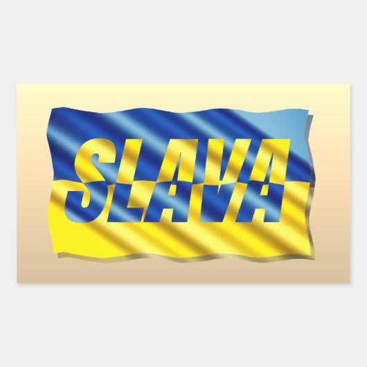 Blauwe en gele Oekraïense inspiratie Vrede geen oo Rechthoekige Sticker (Voorkant)