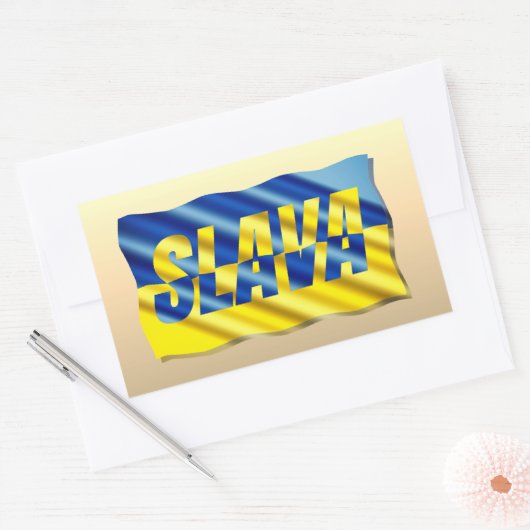 Blauwe en gele Oekraïense inspiratie Vrede geen oo Rechthoekige Sticker (Envelop)