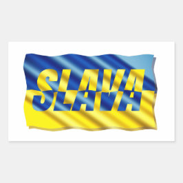 Blauwe en gele Oekraïense inspiratie Vrede geen oo Rechthoekige Sticker