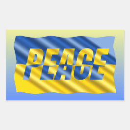 Blauwe en gele Oekraïense inspiratie Vrede geen oo Rechthoekige Sticker