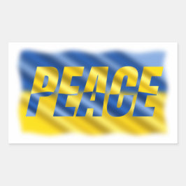 Blauwe en gele Oekraïense inspiratie Vrede geen oo Rechthoekige Sticker