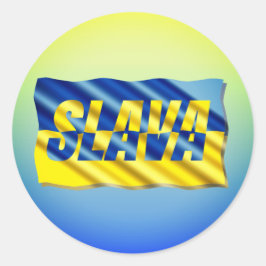 Blauwe en gele Oekraïense inspiratie Vrede geen oo Ronde Sticker