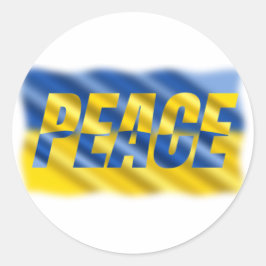 Blauwe en gele Oekraïense inspiratie Vrede geen oo Ronde Sticker