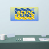 Blauwe en gele Oekraïense inspiratie Vrede geen oo Spandoek (Beurs)
