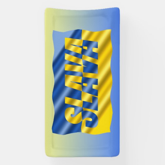 Blauwe en gele Oekraïense inspiratie Vrede geen oo Spandoek (Verticaal)