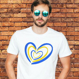 Blauwe en gele Oekraïense inspiratie Vrede geen oo T-shirt