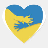 Blauwe en gele Oekraïense vlag Hart Sticker (Voorkant)