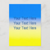 Blauwe en gele Oekraïne Geïnspireerde aangepaste t Briefkaart (Voorkant)