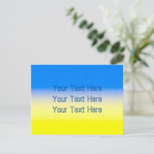Blauwe en gele Oekraïne Geïnspireerde aangepaste t Briefkaart (Staand voorkant)