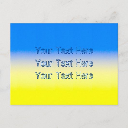 Blauwe en gele Oekraïne Geïnspireerde aangepaste t Briefkaart (Voorkant)