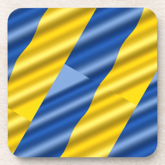 Blauwe en gele Oekraïne geïnspireerde vrede zonder Bier Onderzetter (Voorkant)