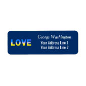 Blauwe en gele Oekraïne geïnspireerde vrede zonder Etiket (Voorkant)