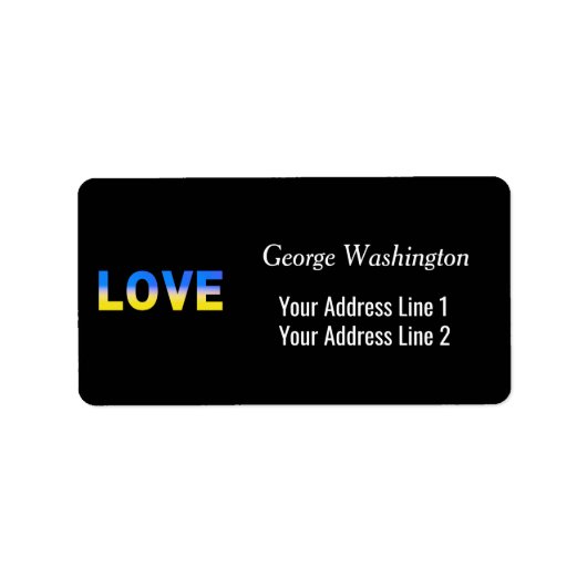 Blauwe en gele Oekraïne geïnspireerde vrede zonder Etiket (Voorkant)