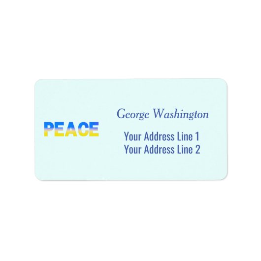 Blauwe en gele Oekraïne geïnspireerde vrede zonder Etiket (Voorkant)