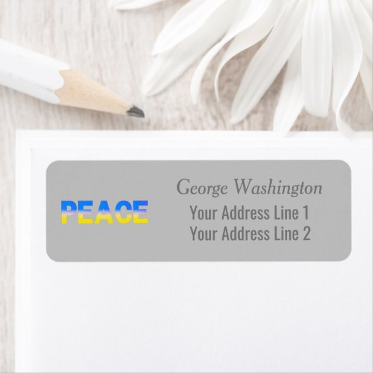 Blauwe en gele Oekraïne geïnspireerde vrede zonder Etiket (Insitu)