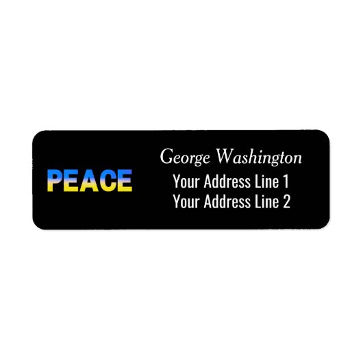 Blauwe en gele Oekraïne geïnspireerde vrede zonder Etiket (Voorkant)