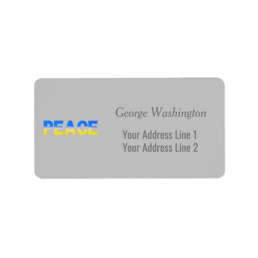 Blauwe en gele Oekraïne geïnspireerde vrede zonder Etiket (Voorkant)