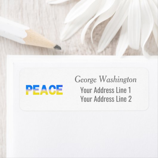 Blauwe en gele Oekraïne geïnspireerde vrede zonder Etiket (Insitu)