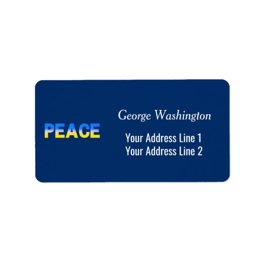 Blauwe en gele Oekraïne geïnspireerde vrede zonder Etiket (Voorkant)