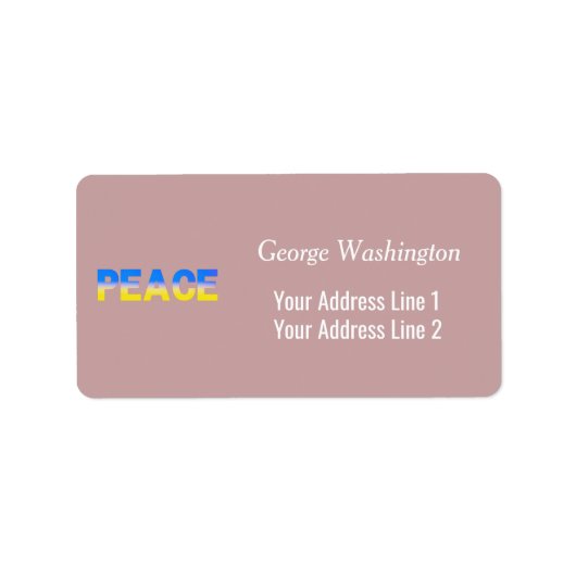 Blauwe en gele Oekraïne geïnspireerde vrede zonder Etiket (Voorkant)