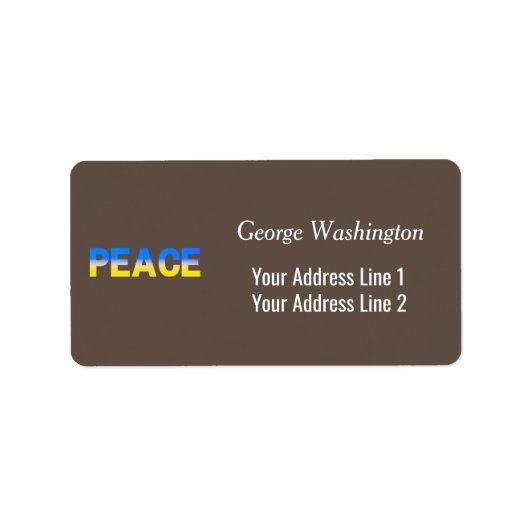 Blauwe en gele Oekraïne geïnspireerde vrede zonder Etiket (Voorkant)