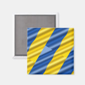 Blauwe en gele Oekraïne geïnspireerde vrede zonder Magneet (Voorkant / Achterkant)