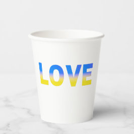 Blauwe en gele Oekraïne geïnspireerde vrede zonder Papieren Bekers