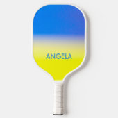 Blauwe en gele Oekraïne Geïnspireerde vrede zonder Pickleball Paddle (Achterkant)