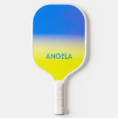 Blauwe en gele Oekraïne Geïnspireerde vrede zonder Pickleball Paddle (Voorkant)