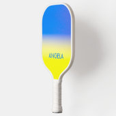 Blauwe en gele Oekraïne Geïnspireerde vrede zonder Pickleball Paddle (Links)