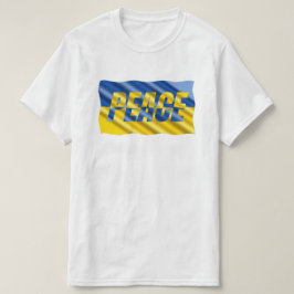 Blauwe en gele Oekraïne geïnspireerde vrede zonder T-shirt