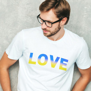 Blauwe en gele Oekraïne geïnspireerde vrede zonder T-shirt