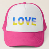 Blauwe en gele Oekraïne geïnspireerde vrede zonder Trucker Pet (Voorkant)