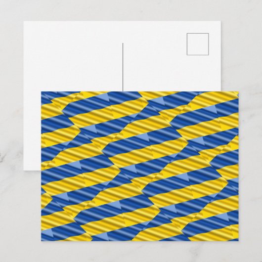 Blauwe en gele Oekraïne Geïnspireerde vredesanti-o Briefkaart (Voorkant / Achterkant)