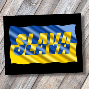 Blauwe en gele Oekraïne Geïnspireerde vredesanti-o Briefkaart