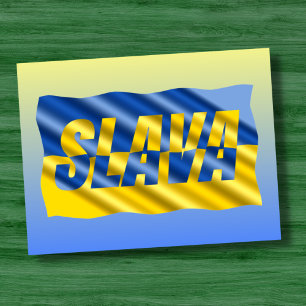 Blauwe en gele Oekraïne Geïnspireerde vredesanti-o Briefkaart