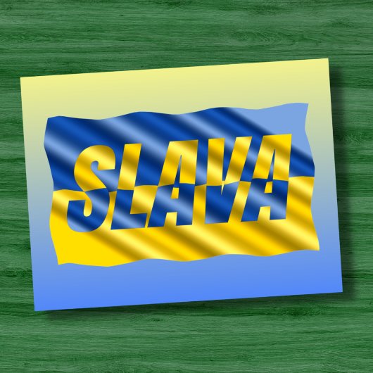 Blauwe en gele Oekraïne Geïnspireerde vredesanti-o Briefkaart