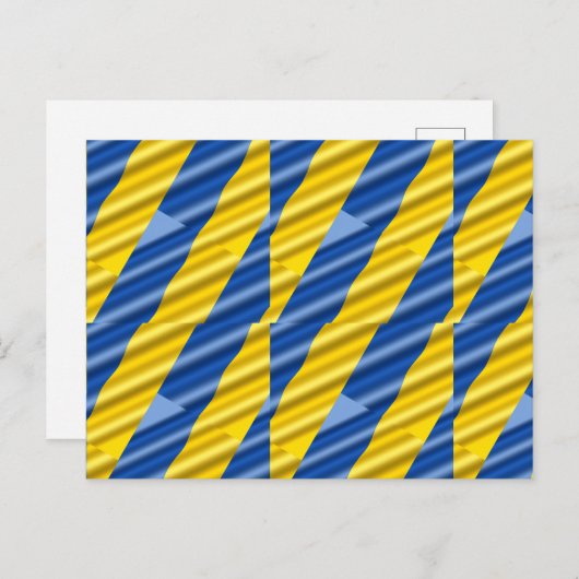 Blauwe en gele Oekraïne Geïnspireerde vredesanti-o Briefkaart (Voorkant / Achterkant)