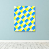 Blauwe en gele Oekraïne Geïnspireerde vredesanti-o Canvas Afdruk (Insitu (Houten vloer))