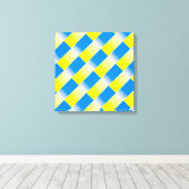 Blauwe en gele Oekraïne Geïnspireerde vredesanti-o Canvas Afdruk (Insitu (Houten vloer))