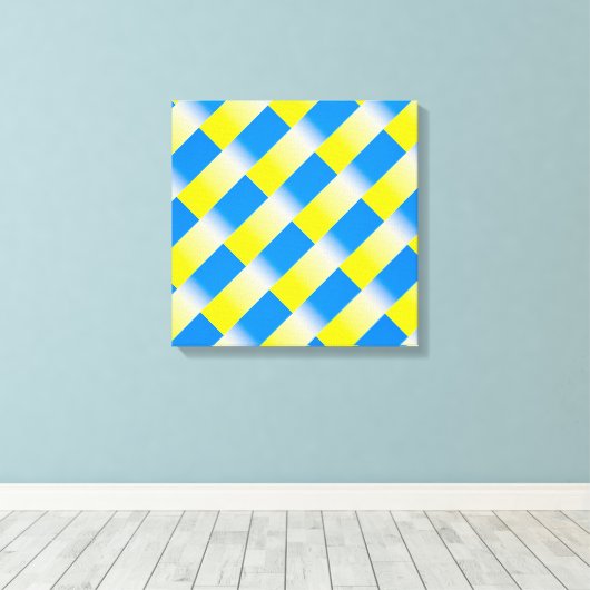 Blauwe en gele Oekraïne Geïnspireerde vredesanti-o Canvas Afdruk (Insitu (Houten vloer))