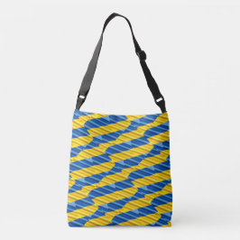 Blauwe en gele Oekraïne Geïnspireerde vredesanti-o Crossbody Tas