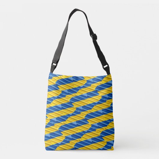 Blauwe en gele Oekraïne Geïnspireerde vredesanti-o Crossbody Tas (Achterkant)