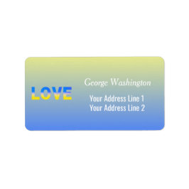 Blauwe en gele Oekraïne Geïnspireerde vredesanti-o Etiket