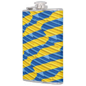 Blauwe en gele Oekraïne Geïnspireerde vredesanti-o Heupfles (Links)