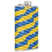 Blauwe en gele Oekraïne Geïnspireerde vredesanti-o Heupfles (Rechts)