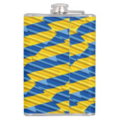 Blauwe en gele Oekraïne Geïnspireerde vredesanti-o Heupfles (Achterkant)